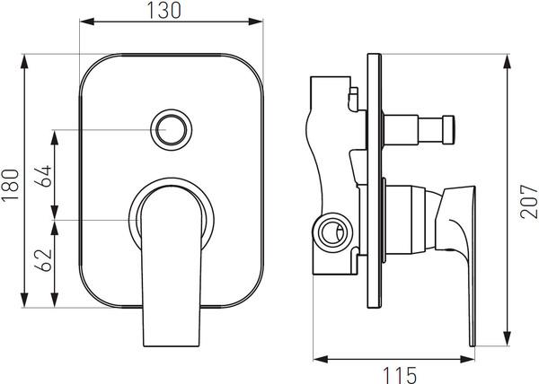 Смеситель Ferro Algeo Square BAQ7P, фото 2