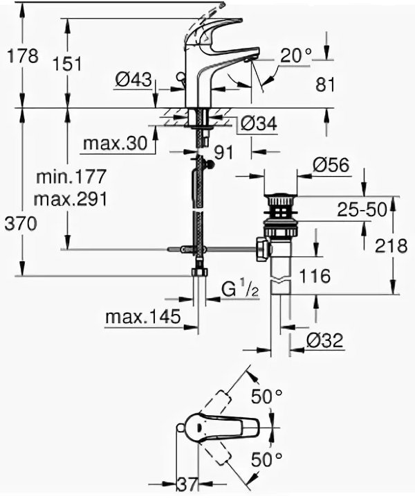 Смеситель Grohe BauCurve 32805000, фото 9