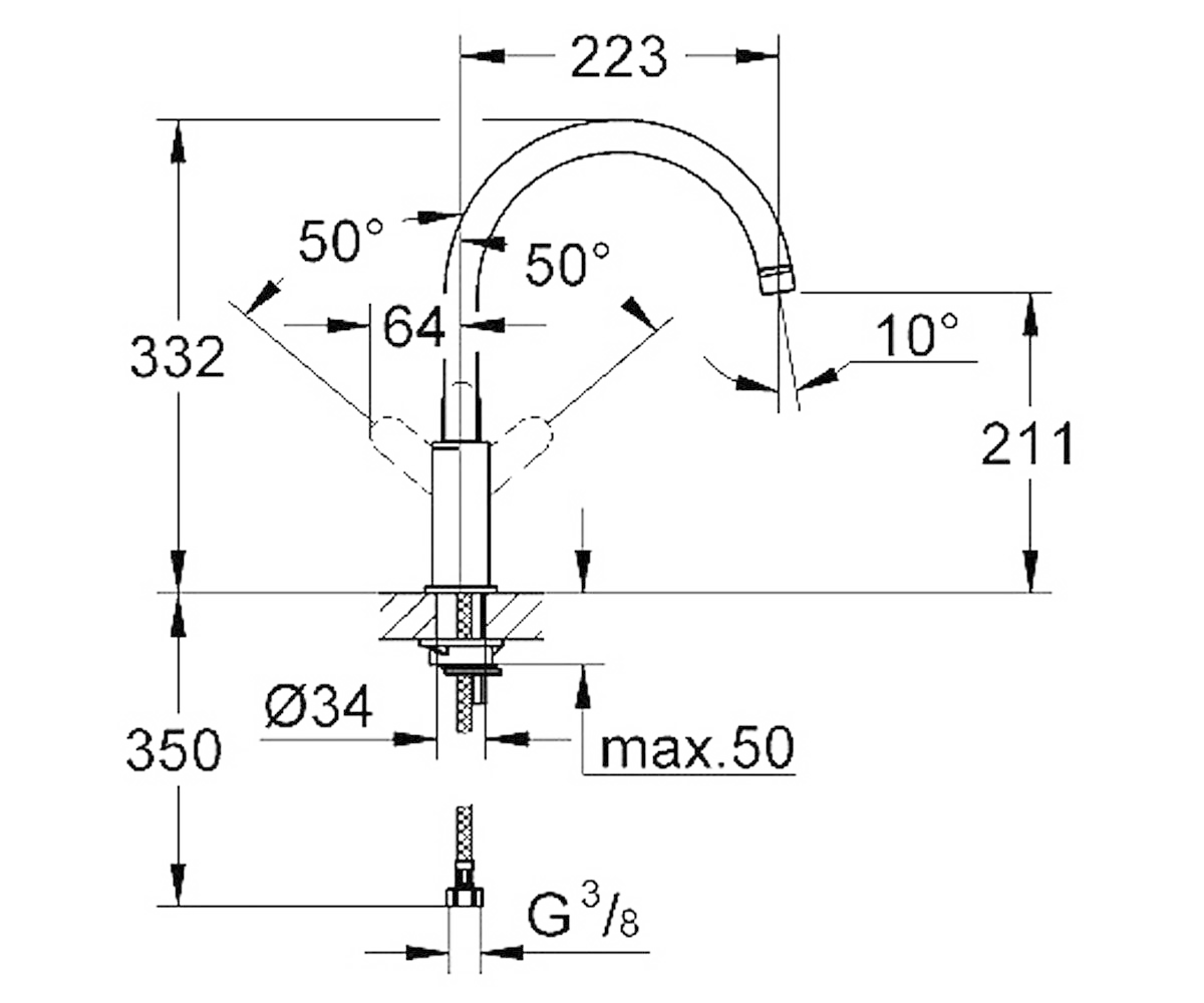 Смеситель Grohe BauEdge 31367000, фото 2