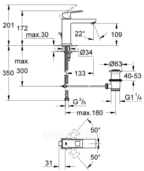 Смеситель Grohe Eurocube 23445000, фото 3