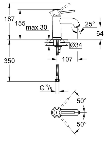 Смеситель Grohe BauClassic 23162000, фото 2