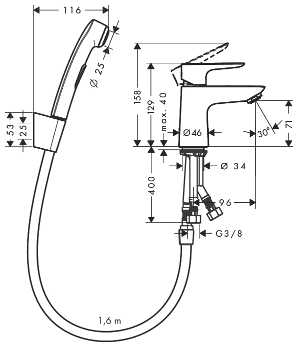 Смеситель Hansgrohe Talis E 71729000, фото 2