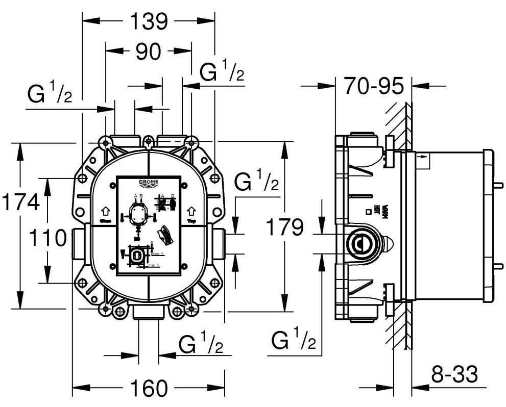 Скрытый механизм Grohe Rapido T 35500000, фото 3