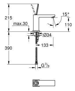 Смеситель Grohe Eurocube Joy 23658000, фото 2