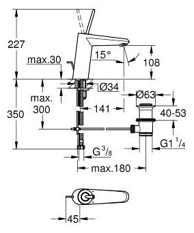 Смеситель Grohe Eurodisk Joystick 23427000, фото 2
