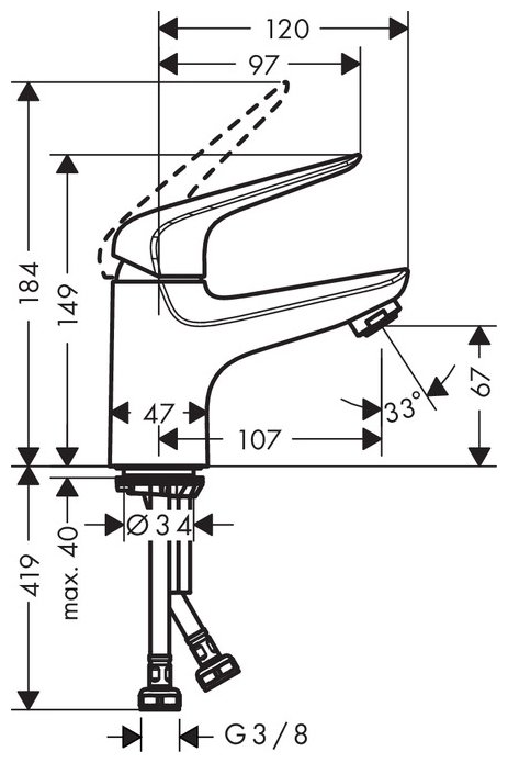 Смеситель Hansgrohe Novus 71021000, фото 2