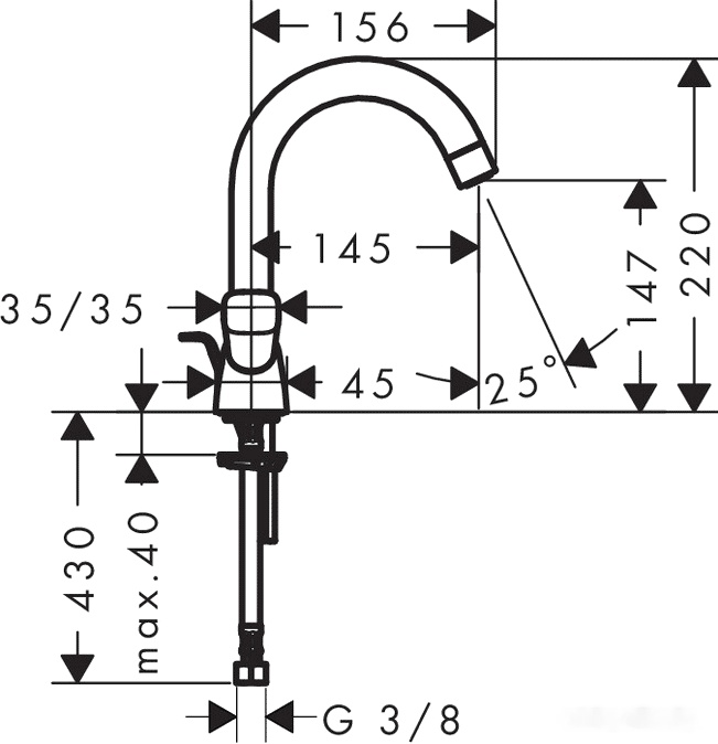 Смеситель Hansgrohe Logis 71222000, фото 2