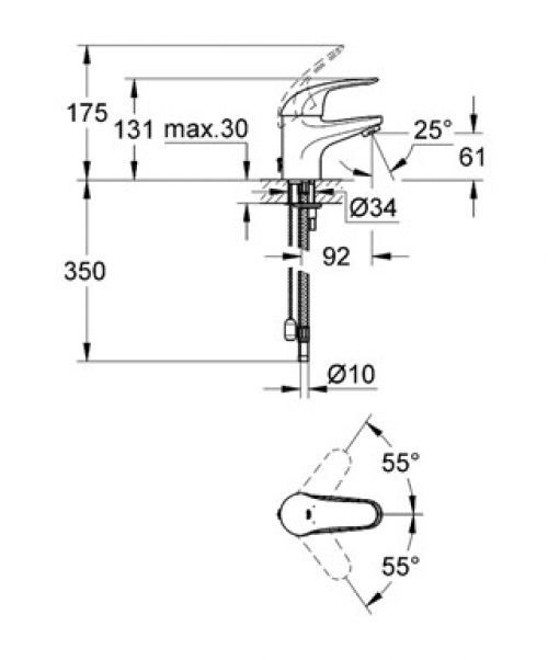 Смеситель Grohe Euroeco 32734, фото 2
