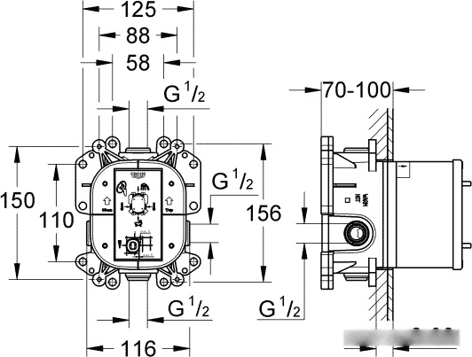 Скрытый механизм Grohe Rapido E 35501000, фото 2