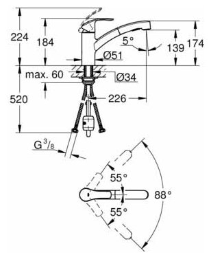 Смеситель Grohe Eurosmart 30305DC0, фото 2