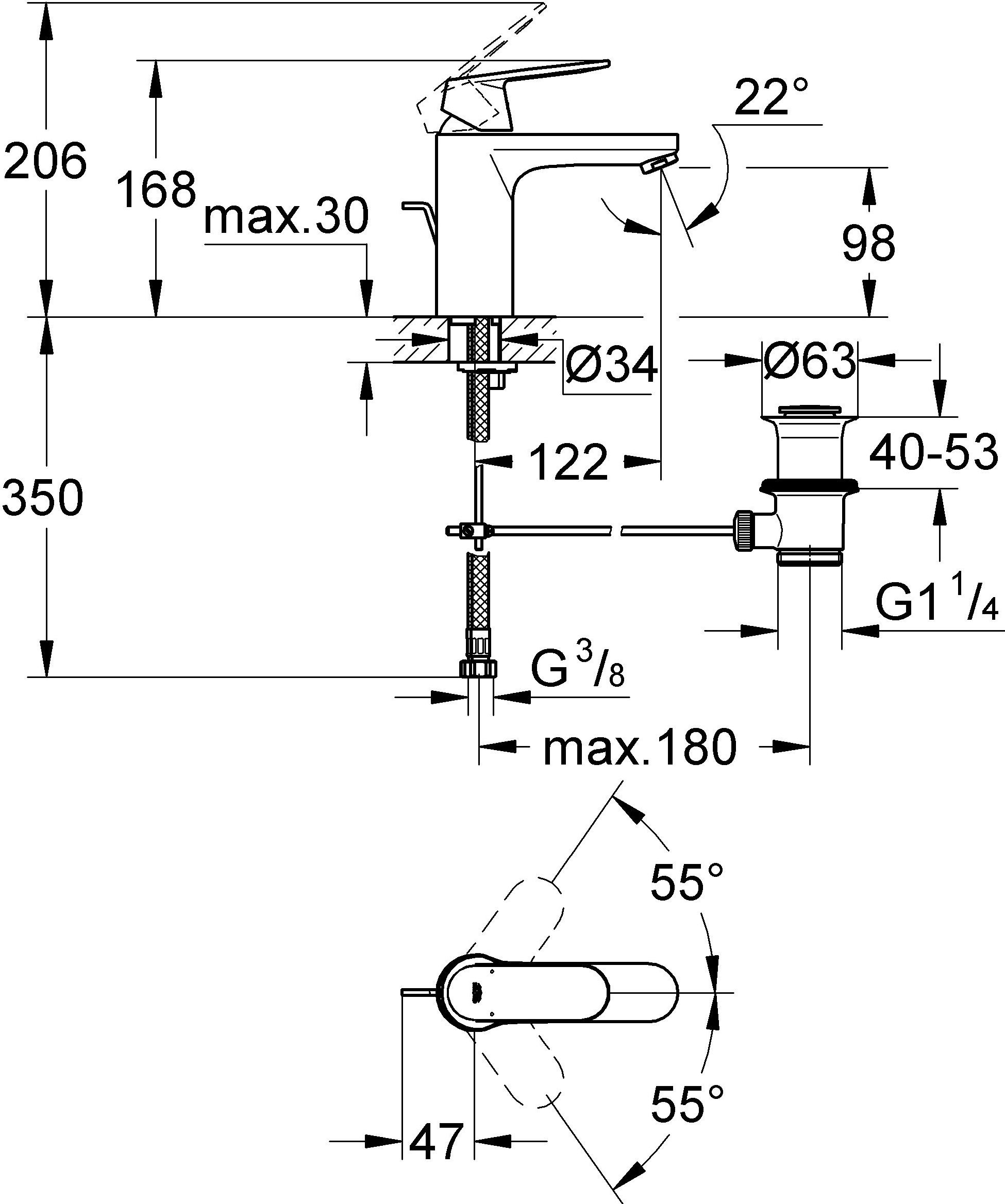 Смеситель Grohe Eurosmart Cosmopolitan 23325000, фото 4