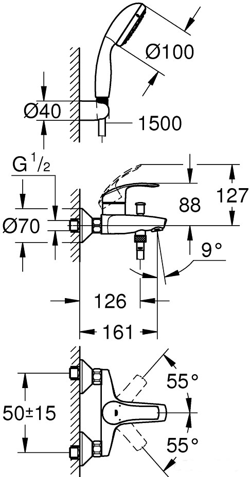 Смеситель Grohe Eurosmart 3330220A, фото 2