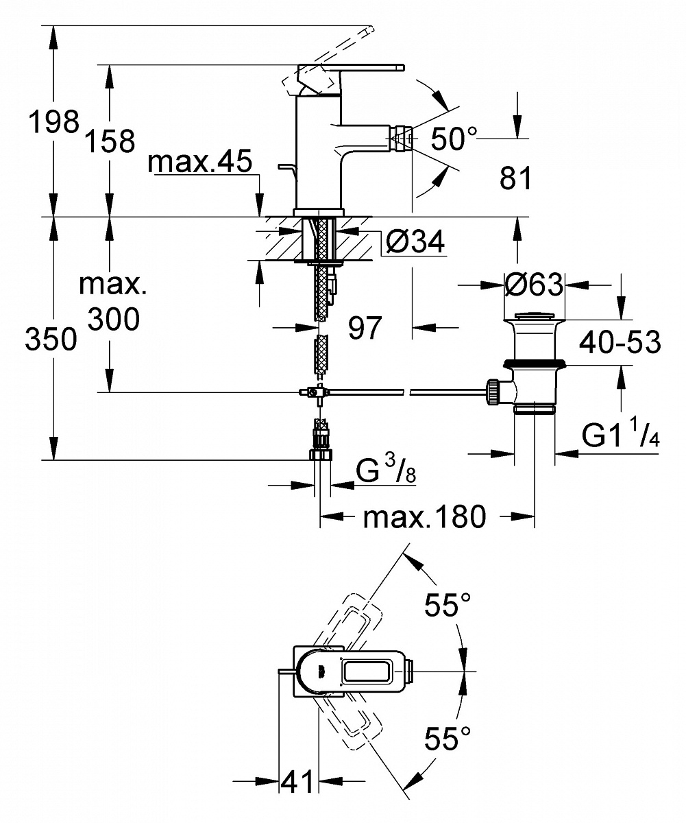Смеситель Grohe Quadra 32636, фото 2