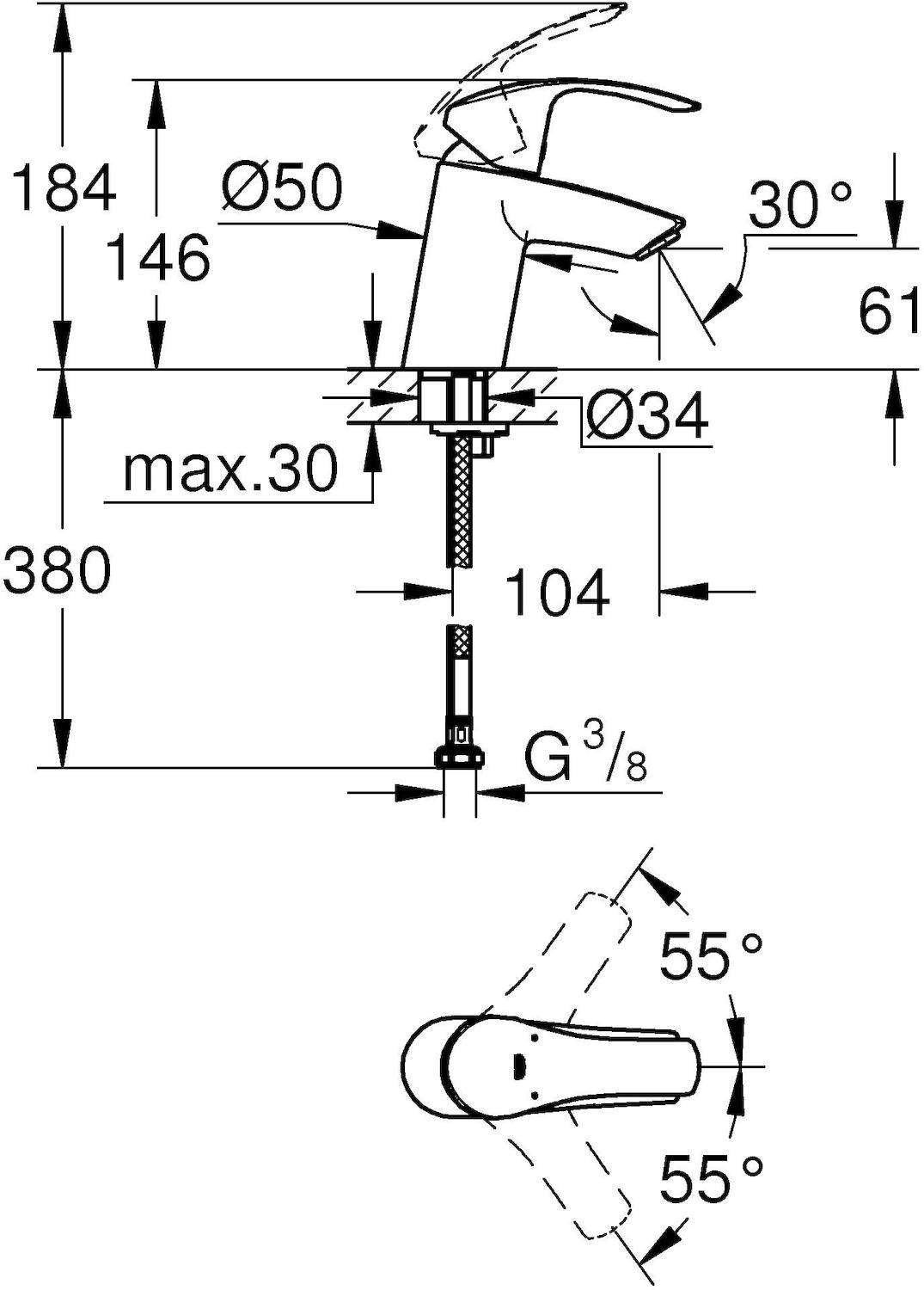Смеситель Grohe Eurosmart 32467002, фото 2