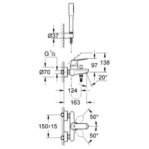 Смеситель Grohe Eurosmart 32832, фото 2