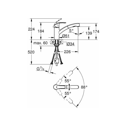 Смеситель Grohe Eurosmart 30305000, фото 2