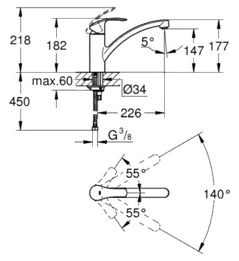 Смеситель Grohe Eurosmart New 3328120E, фото 2