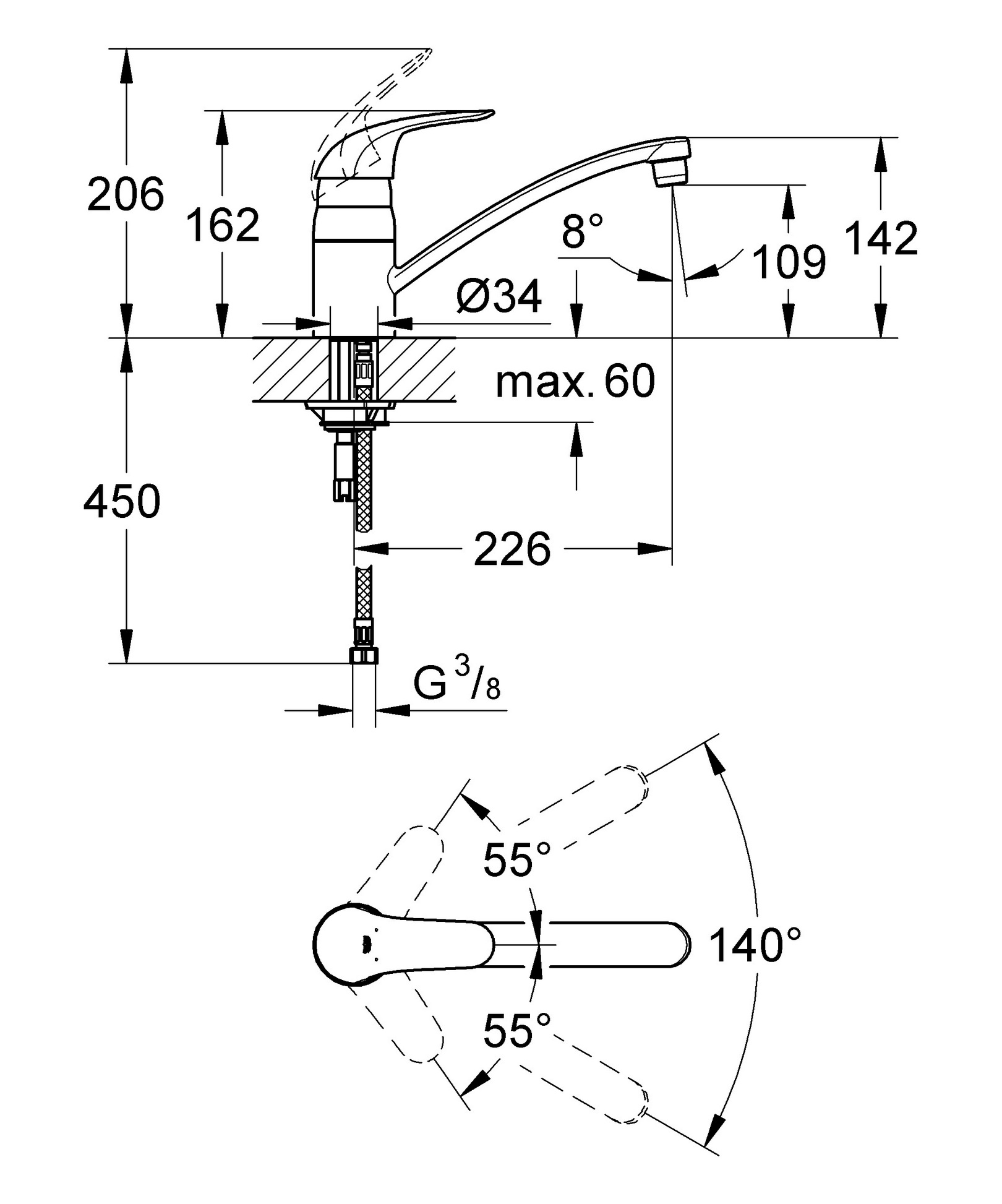 Смеситель Grohe Euroeco 32750000, фото 2