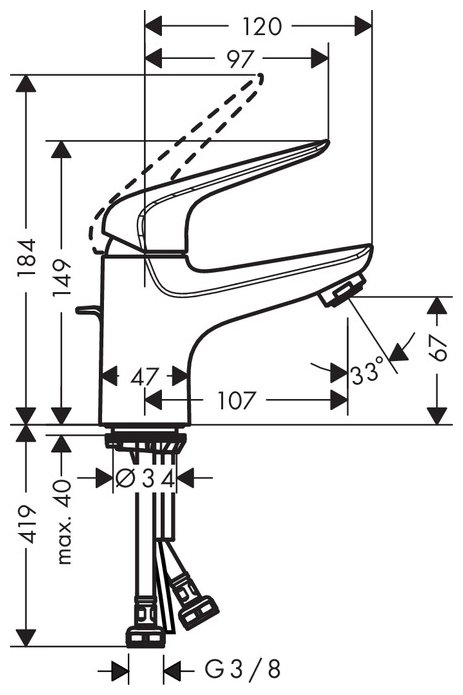 Смеситель Hansgrohe Novus 71020000, фото 2