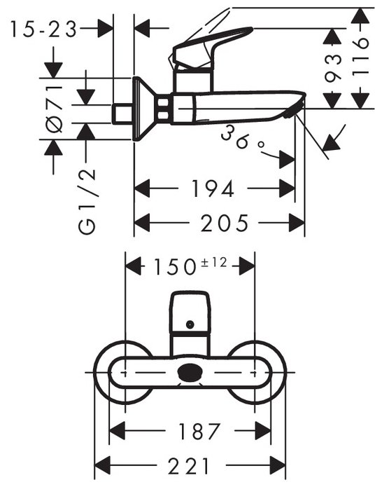 Смеситель Hansgrohe Logis 71225000, фото 2