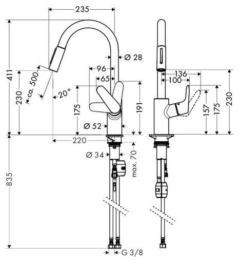 Смеситель Hansgrohe Focus 31815800, фото 2