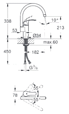 Смеситель Grohe Eurosmart New 33202002, фото 3