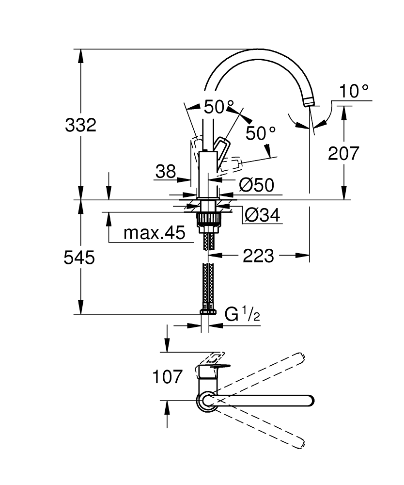 Смеситель Grohe Start Loop 30335DC1, фото 2