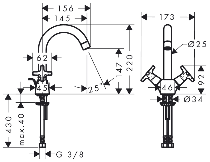 Смеситель Hansgrohe Logis Classic 71270000, фото 2