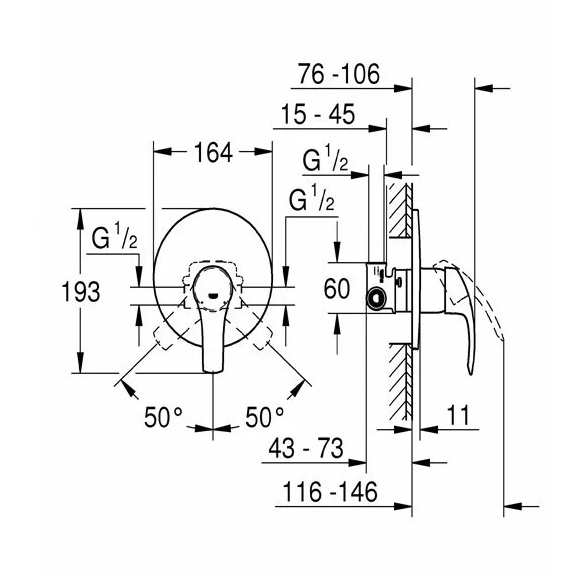 Смеситель Grohe Eurosmart 33556002, фото 2