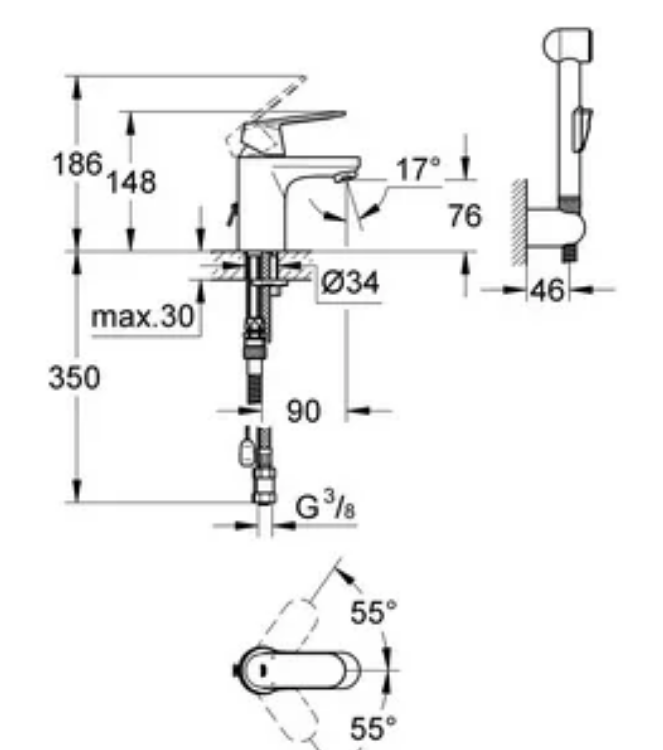 Смеситель Grohe Eurosmart Cosmopolitan 23125000, фото 2