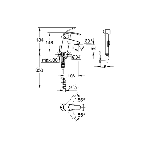 Смеситель Grohe Eurosmart 23124002, фото 2