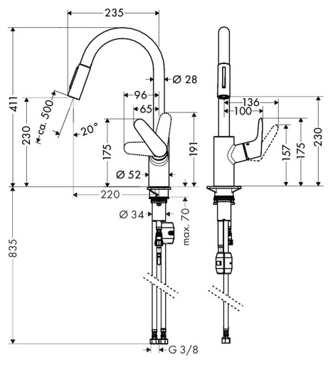 Смеситель Hansgrohe Focus 31815000, фото 2