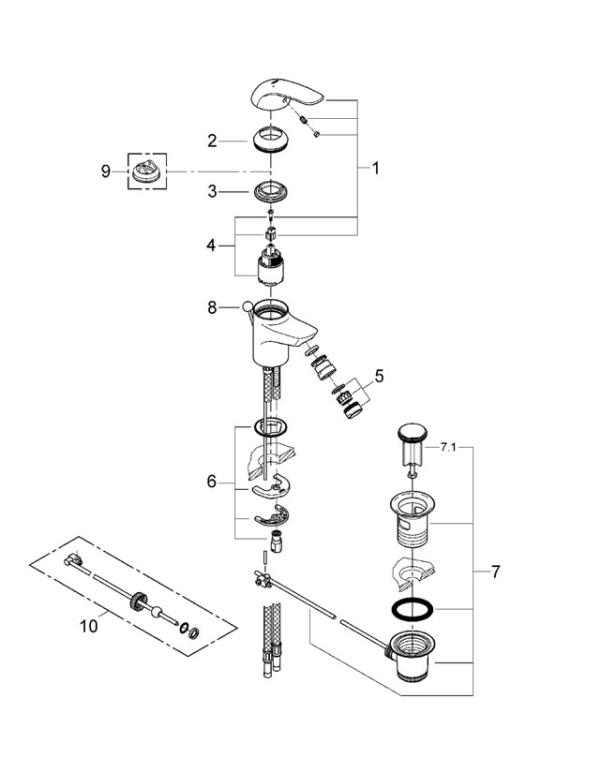 Смеситель Grohe Euroeco 32734, фото 3