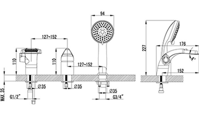 Смеситель Lemark Poseidon LM4245C, фото 3