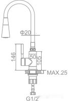 Смеситель Ledeme L4199-2 (хром/черный)