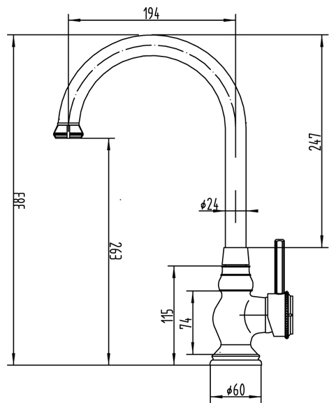 Смеситель ZorG AZR 700 K-6-12 BR, фото 2