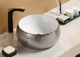 Умывальник CeramaLux C1062 (белый/серебристый)