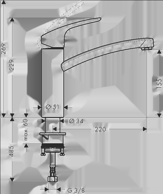 Смеситель Hansgrohe Focus 31806800, фото 3