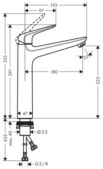 Смеситель Hansgrohe Novus 71124000, фото 2