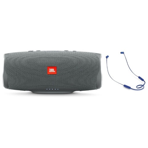Портативная акустика JBL Charge 4 + наушники T110BT синий, фото 5