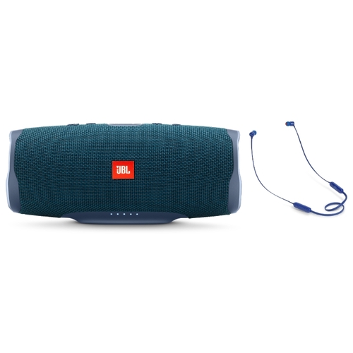 Портативная акустика JBL Charge 4 + наушники T110BT синий, фото 4