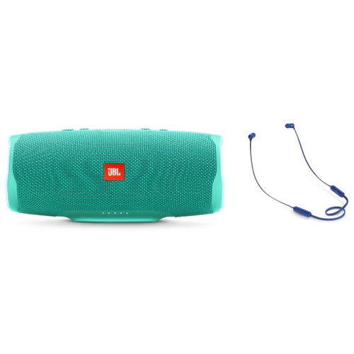 Портативная акустика JBL Charge 4 + наушники T110BT синий, фото 6
