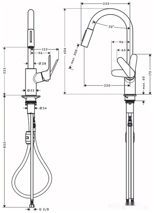 Смеситель Hansgrohe Focus M41 31815670, фото 2