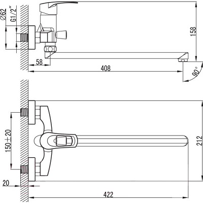 Смеситель Ferro Brado BBO55A, фото 2