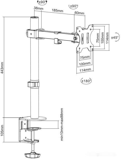 Кронштейн SBOX LCD-351/1, фото 3
