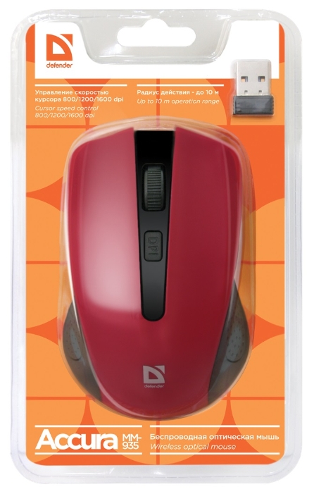  Defender Accura MM-935 Red USB, фото 4