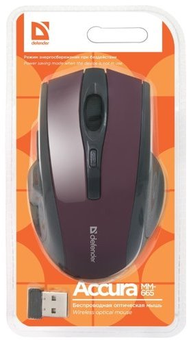 Мышь Defender Accura MM-665 (Red), фото 2
