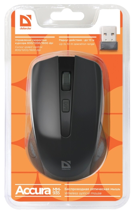 Мышь Defender Accura MM-935 Black USB, фото 4