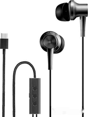 Наушники Xiaomi Mi ANC & Type-C In-Ear Earphones JZEJ01JY (темно-серый/черный)