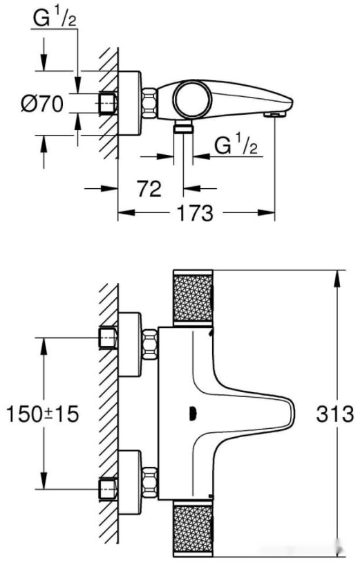 Смеситель Grohe Grohtherm 1000 Performance 34779000, фото 2